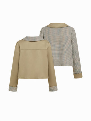 Gingham Reversible Peter Pan Collar Jacket