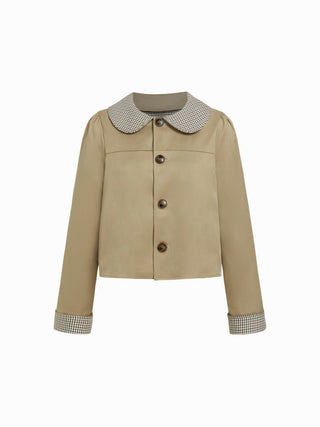 Gingham Reversible Peter Pan Collar Jacket
