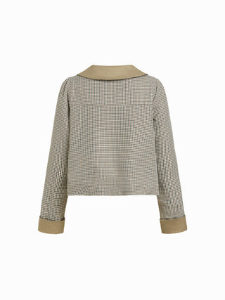 Gingham Reversible Peter Pan Collar Jacket