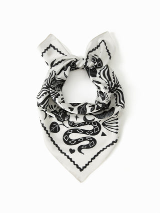 FLORAL & SNAKE SQUARE HEADSCARF