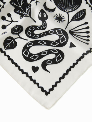 FLORAL & SNAKE SQUARE HEADSCARF