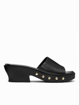 STUDDED PLATFORM MULE SANDALS