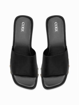 STUDDED PLATFORM MULE SANDALS