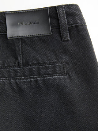 Denim Low Rise Washed Metal Detail Wide Leg Jeans