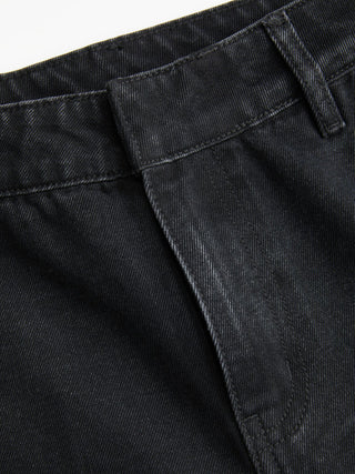 Denim Low Rise Washed Metal Detail Wide Leg Jeans