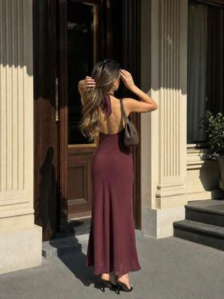 Chiffon Sweetheart Floral Backless Tie Back Mermaid Maxi Dress