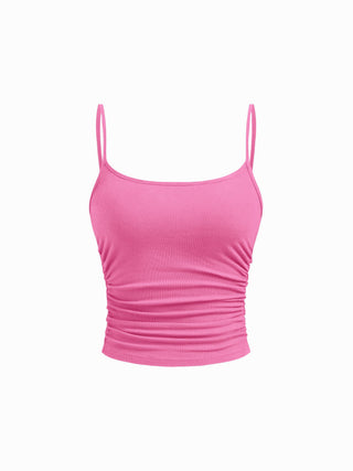U-neckline Ruched Cami Top