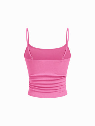 U-neckline Ruched Cami Top