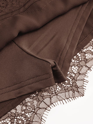 Low Rise Lace Trim A-line Mini Skirt