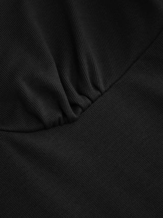 Viscose-blend V-neck Lace Panel 3/4 Long Sleeve Tee