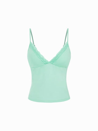 V-Neck Lace Trim Cami Top