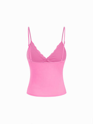 V-Neck Lace Trim Cami Top