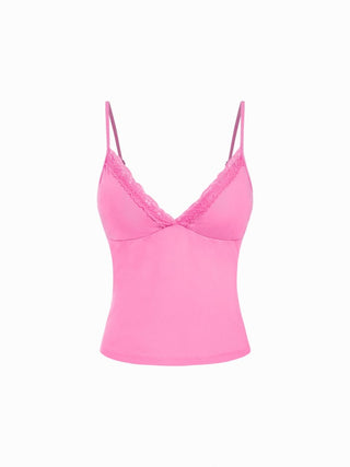 V-Neck Lace Trim Cami Top