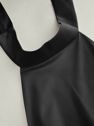 Satin Halter Neck Wrap High Rise Mermaid Maxi Dress