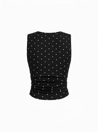 Cotton-blend V-neck Ruched Tank Top