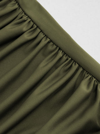 Cowl Neck Ruched Backless Maxi Dress