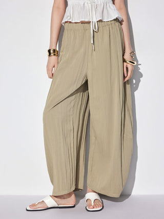 Cotton-blend Low Rise Oversized Tapered Trousers