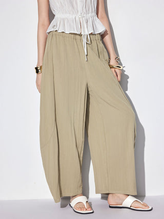 Cotton-blend Low Rise Oversized Tapered Trousers