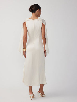 Cloak Sleeve Wrap Mermaid Maxi Dress