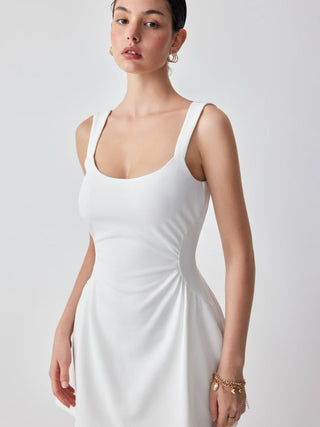 Scoop Neck Ruched A-line Tank Mini Dress