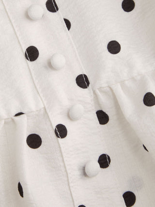 Polka Dot Square Neck Top & High Rise Straight Trousers Loungewear Set