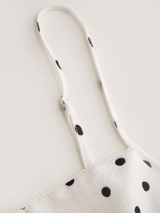 Polka Dot Square Neck Top & High Rise Straight Trousers Loungewear Set