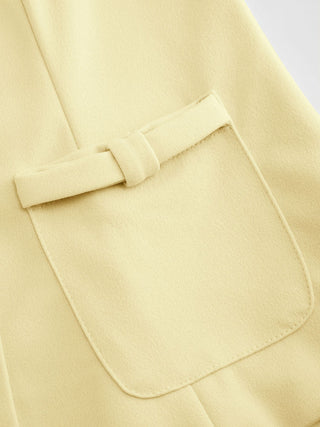 Boat Neck Button Front Flap Detail Blazer Vest