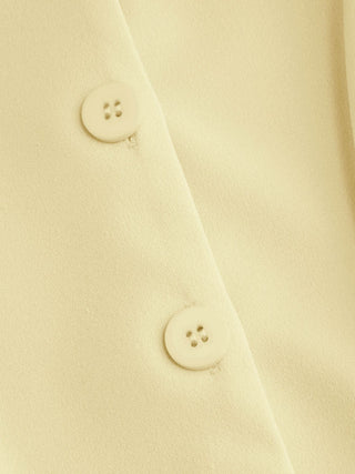 Boat Neck Button Front Flap Detail Blazer Vest