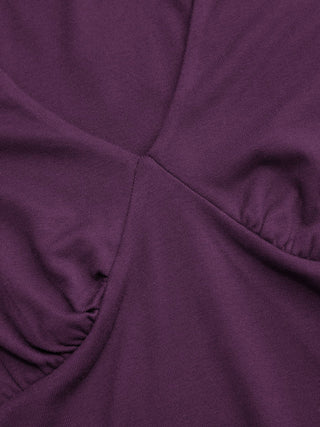 V-neck Ruched Short Bell Sleeve Top