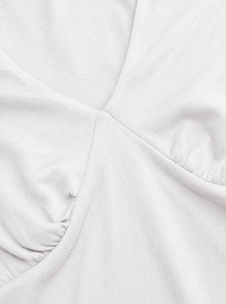 V-neck Ruched Short Bell Sleeve Top