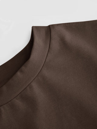 Cotton-blend Short Sleeve Ruffled Hem Tee