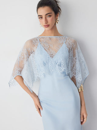 Lace Cape and Mermaid Maxi Dress Set