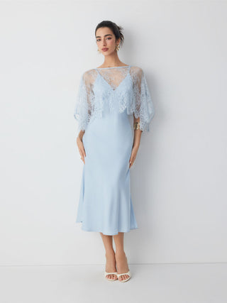 Lace Cape and Mermaid Maxi Dress Set