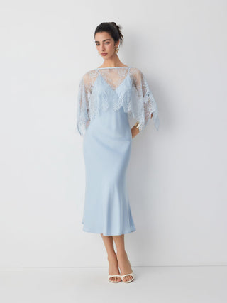 Lace Cape and Mermaid Maxi Dress Set
