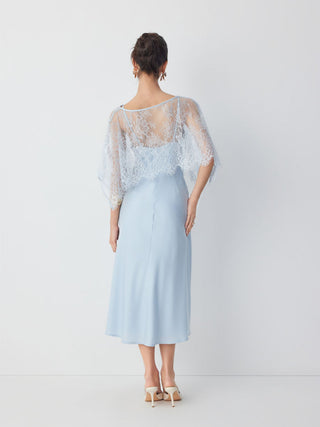Lace Cape and Mermaid Maxi Dress Set