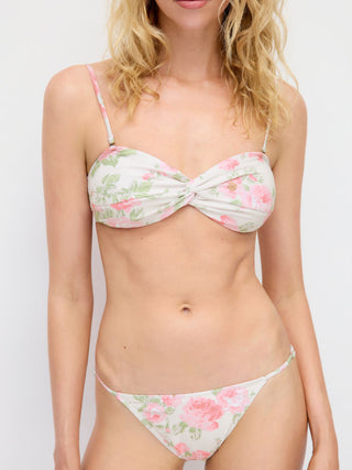 Sweetheart Floral Metal Detail 3 Piece Bikini Set With Ruffle Maxi Skirt