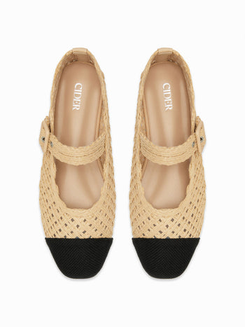 KNITTED MARY JANE FLATS