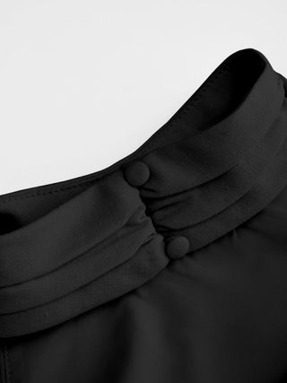 Linen-blend Halter Neckline Ruched A-line Maxi Dress