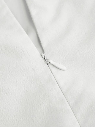 Linen-blend Halter Neckline Ruched A-line Maxi Dress