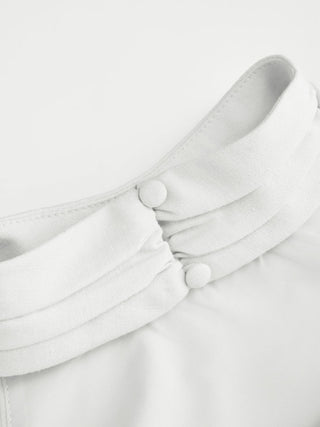 Linen-blend Halter Neckline Ruched A-line Maxi Dress