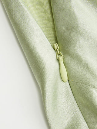 Satin Halter Neck Draped Back Tie Mermaid Maxi Dress