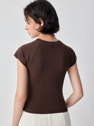 Cotton-blend Bunny Graphic Raglan Sleeve Tee