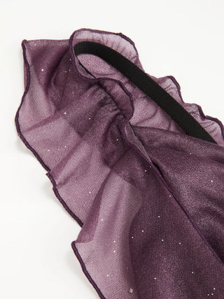 Cowl Neck Solid Glitter Ruffle Hem Maxi Dress