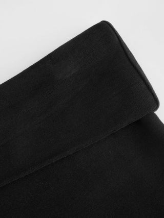 High Stretch Cotton-blend Fold Over Low Rise Straight Leg Trousers
