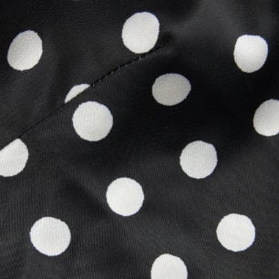 Polka Dot Strapless Shirred Asymmetrical Hem Bandeau Top