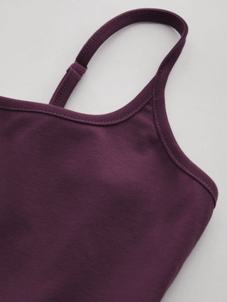 Cotton-blend Scoop Neckline Solid Adjustable Strap Cami Top