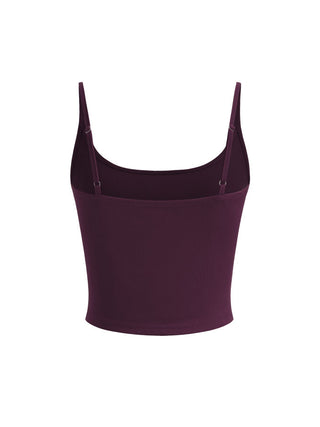 Cotton-blend Scoop Neckline Solid Adjustable Strap Cami Top
