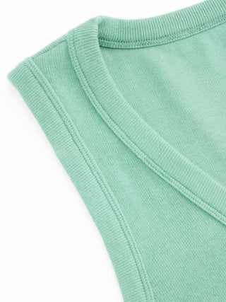 Cotton-blend Ribbed V-neck High Stretch Tank Top