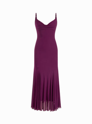 Mesh Sweetheart Floral A-line Maxi Dress