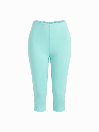 Low Rise High Stretch Split Knee Length Capri Leggings